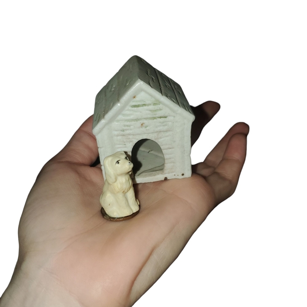 Vintage Dog And Dog House Figures